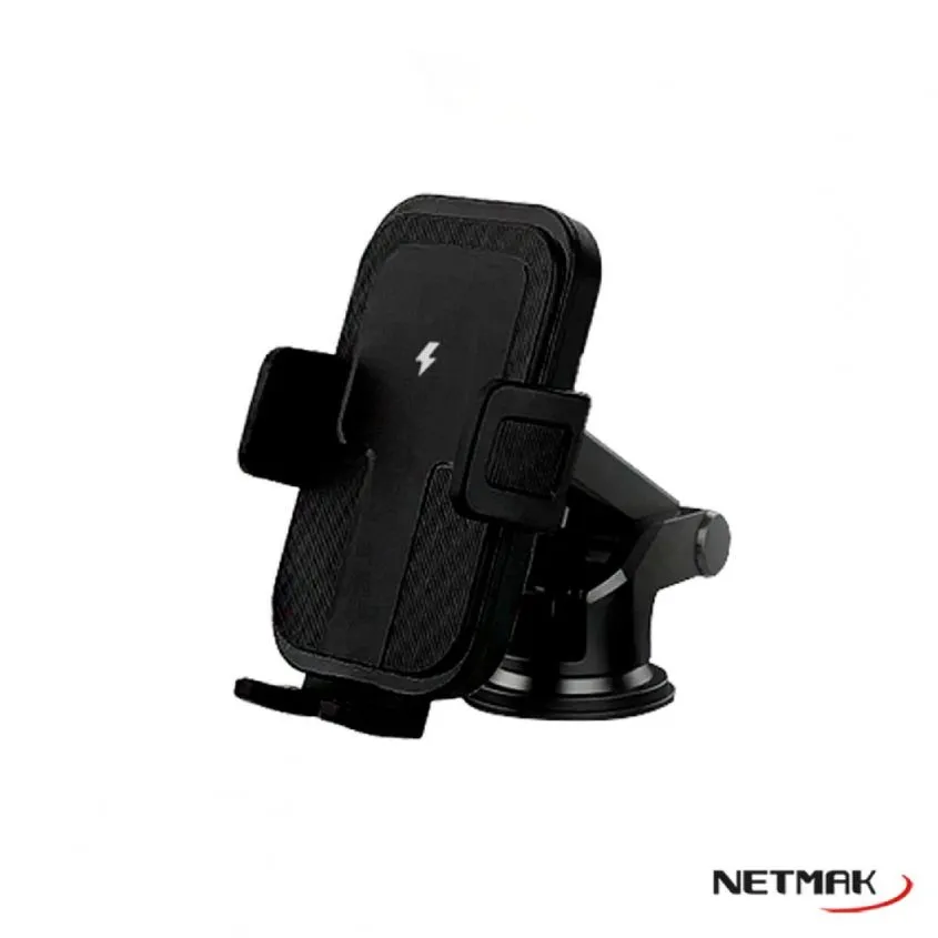Soporte Celular Auto Carga Inalambrica Qi Fast Charge 15W Netmak
