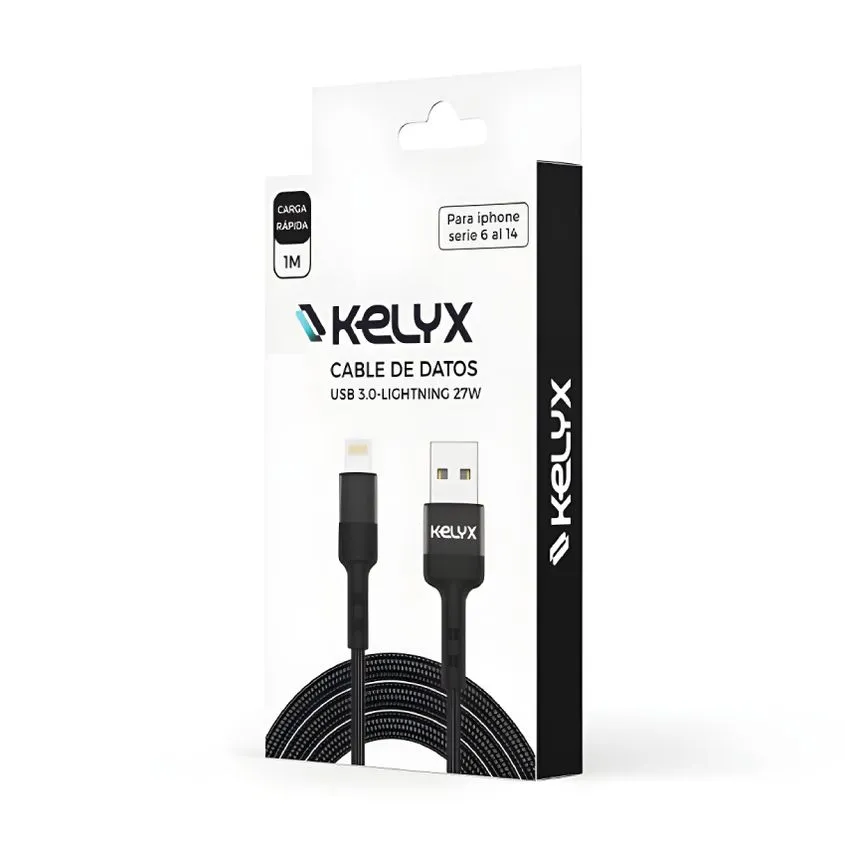 Cable Kelyx Usb 3.0 A Lightning 27w 1mt