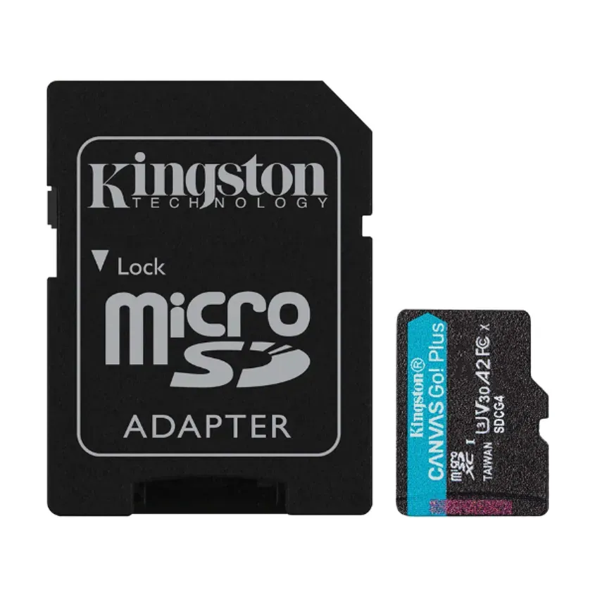 MicroSD KINGSTON 128GB c/Adap Canvas GO! Plus Gen4 (4K Camara-Drones)