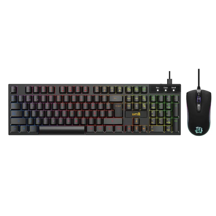 Combo Gamer Raptor Teclado Membrana + Mouse 4 Botones