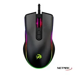 Mouse Gamer 7D LED RGB USB Negro Netmak